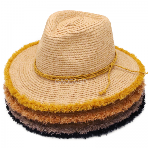 Designer Panama Hat Raffia Straw Fedora Hat Sun Hat