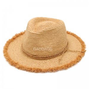 Designer Colorful Panama Hat Raffia Straw Fedora Hat Sun Hat