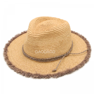 Designer Panama Hat Raffia Straw Fedora Hat Sun Hat