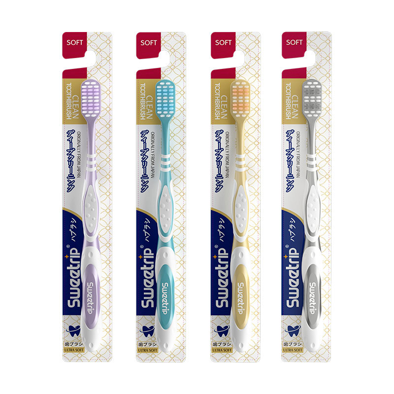 Sweetrip® Manual Toothbrush na May Spiral Soft Bristles Para Magtanggal ng Mantsa