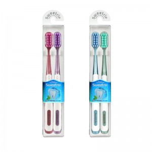 Sweetrip® ပါးလွှာသော နူးညံ့သော သွားတိုက်တံသည် Cuved လက်ကိုင်ဒီဇိုင်းဖြင့်
