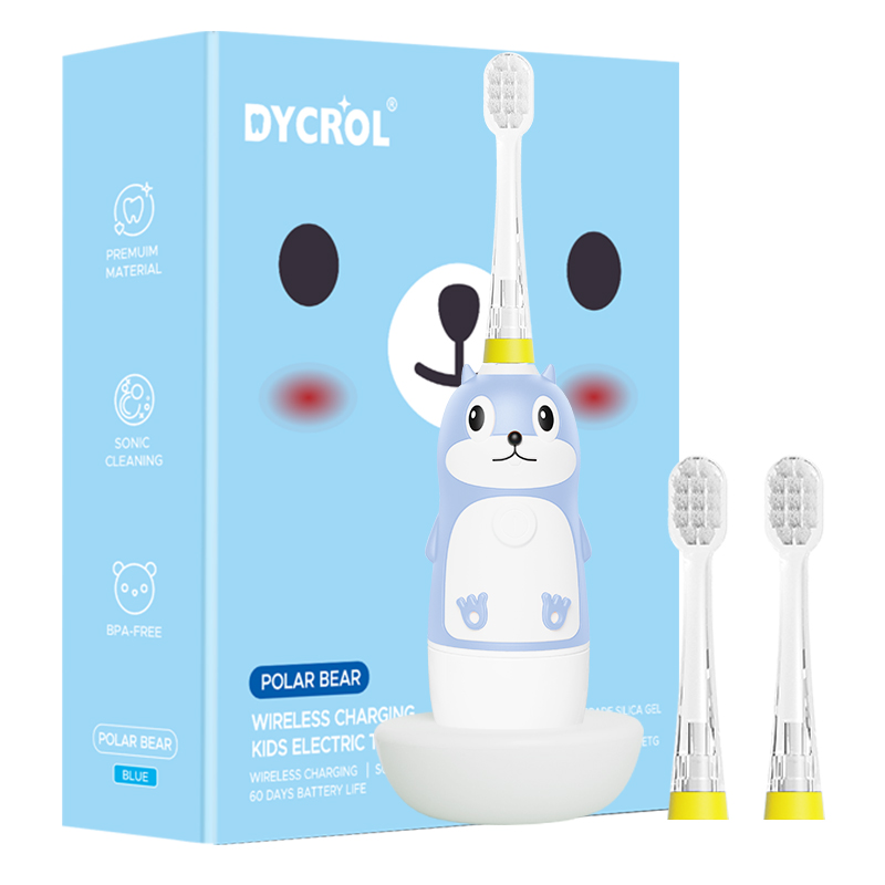 Wireless Charging Kids Electric Toothbrush with 3 Cleaning Modes