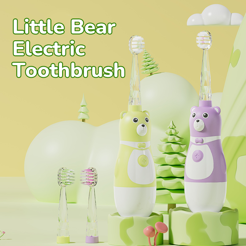 E01 srčkana LED baterijska električna zobna ščetka za otroke