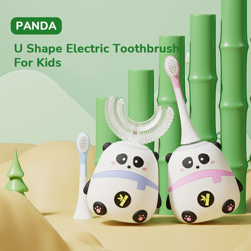 Panda 360° električna zobna ščetka v obliki črke U za otroke