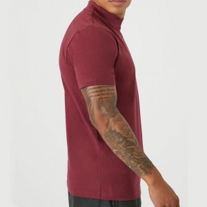Mock Neck Slim Fit Sportwear Short Sleeve T-shirt