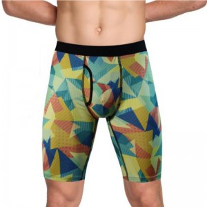Custom Digital Printing Long Fit Three Pieces Sets Men Underwear Boxer Shorts