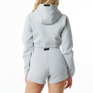 Women’s Relaxed Cropped Fit Cotton Full Zip Jacket