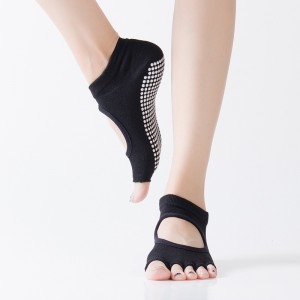 Custom Grip Yoga Socks For Women Non-slip Grips Five Toes Socks
