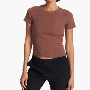 Ultra Soft Performance Rib Fitted Crop Tee Women