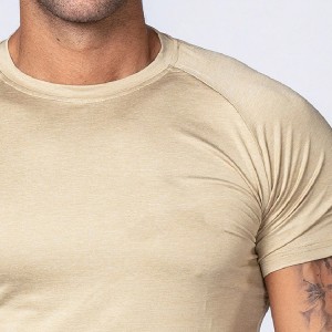 Hot sales dry fit polyester spandex gym men running t shirt