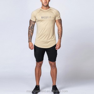 Hot sales dry fit polyester spandex gym men running t shirt