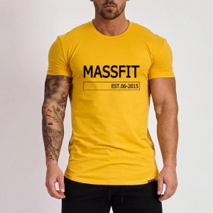 MS Custom Print T Shirts Mens Gym 96% Cotton 4% Elastane Muscle Fit Tshirts