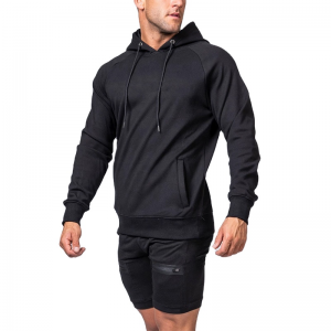 OEM quick shipping fitted gym hoodies for men