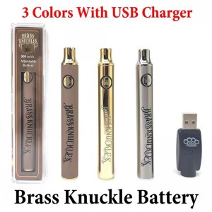 Adjustable Voltage Vape Pen Bk Brass Knuckles with 900 mAh Battery & 510 Thread