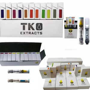 TKO Extracts Vape Cartridges Packaging Boxes 0.8ml 1ml Thick Oil Atomizer With Packing Box Alien Ceramic Coil Carts Empty 510 thread E Cigarettes Vaporizer