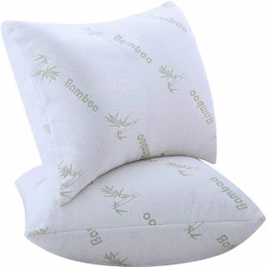 Wholesale White Bamboo Pattern mattress knitted fabric Waterproof Pillow Protector for Bedding