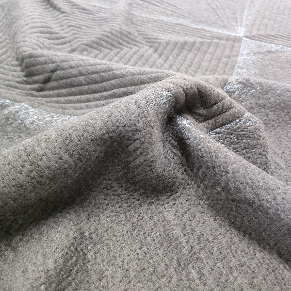 Bamboo charcoal /polyester grey spun yarn mattress knitted fabric OEM factory Featured Image