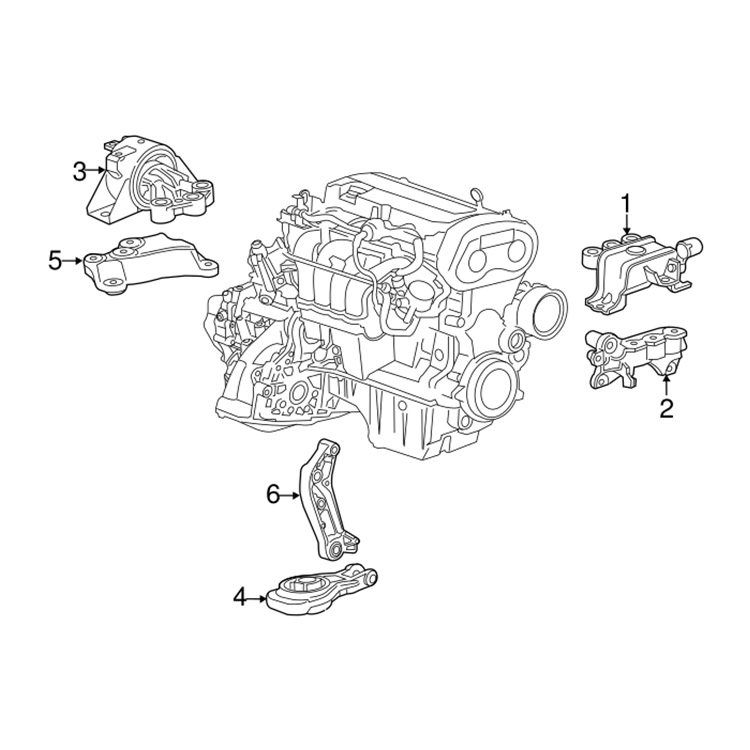 95190896 95930076 95032353 95493722 Engine Motor Mount para sa 2012-2019 Chevrolet Sonic Aveo 1.4L 1.6L 1.8L