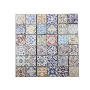 Home Wall And Floor Decoration Mix Color Inkjet Printing Marble Stone Mosaic Tiles