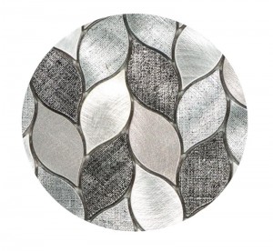 China Supplier Fabric Texture Design Surface Inkjet Printing Metallic  Aluminum Mosaic Tiles