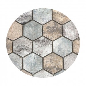 High Quality  Art Wall hexagon  sharp  Inkjet Printing Metal  Aluminum Mosaic Tiles