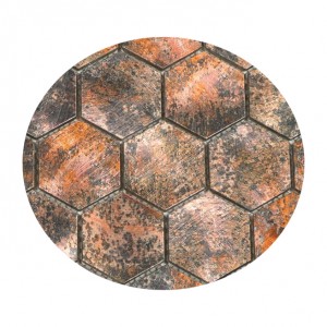 Big  Discount Bronze Copper  color  hexagon  sharp  Inkjet Printing Metal  Aluminum Mosaic Tiles