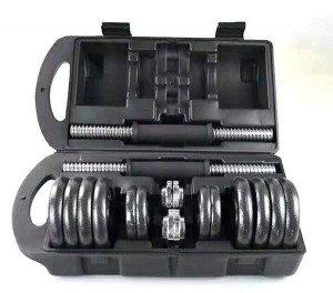 20kg Gym Equipment Gray Painting Cast Iron Adjustable Dumbbell Set