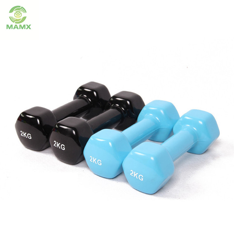 New arrival product women colorful hex ladies vinyl dumbbell weight sets