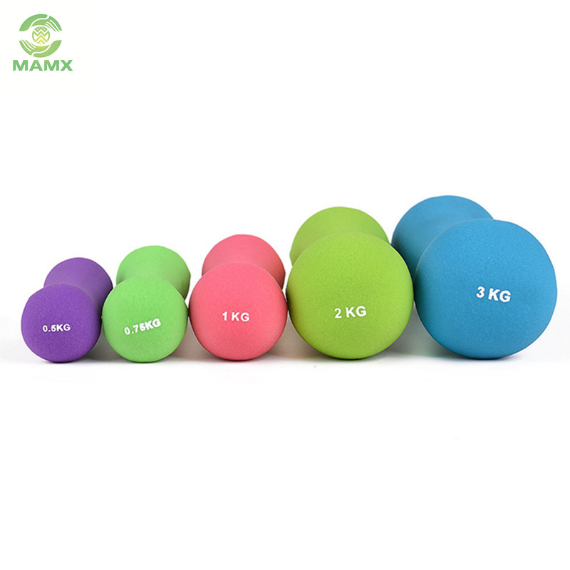New launched products neoprene custom color set ladies dumbbells fitness