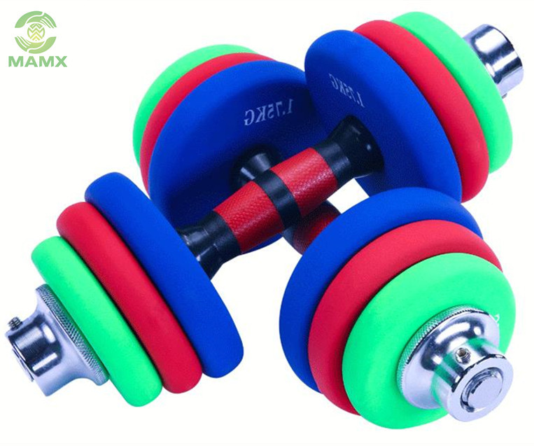 Various color vinyl or neoprene weights rubber fitness adjustable dumbbell