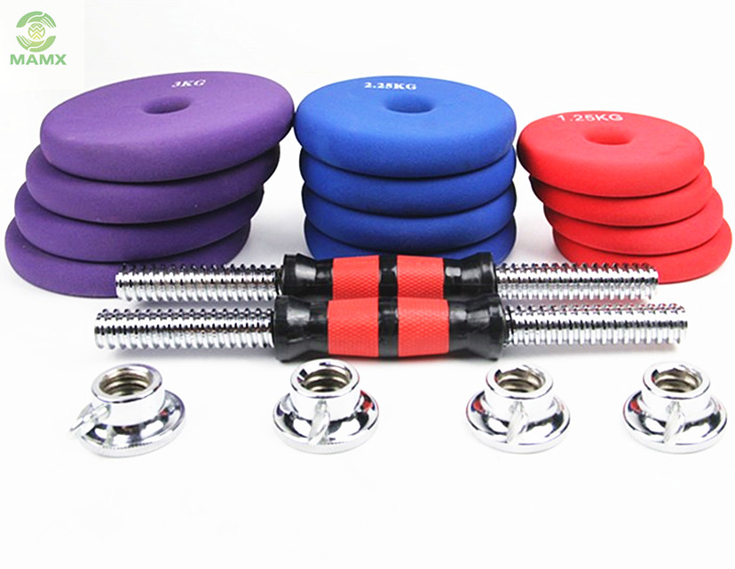 High demand products chrome set standard barbell weight plates colorful vinyl dumbbell