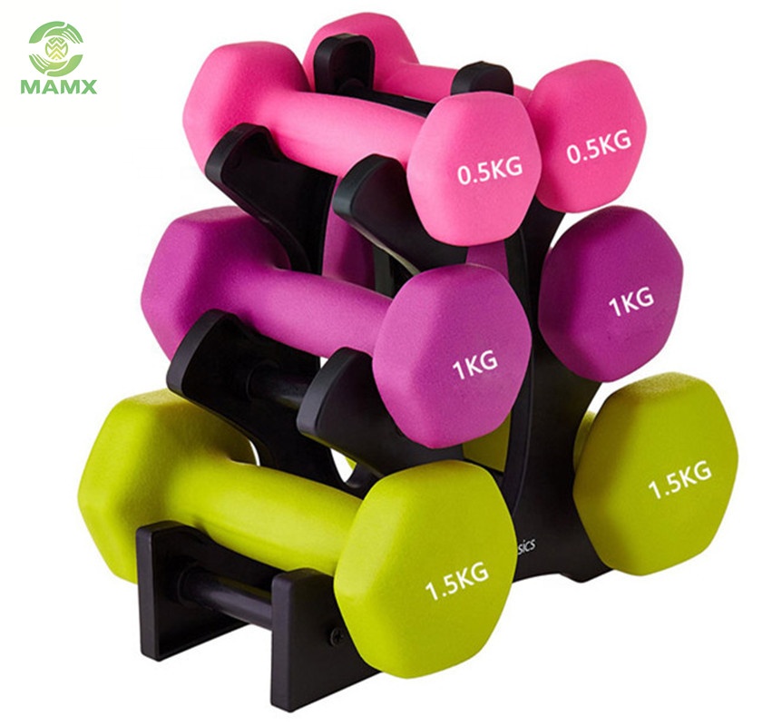 Gym cast iron neoprene coated 6kg weights colorful custom dumbbell for sale