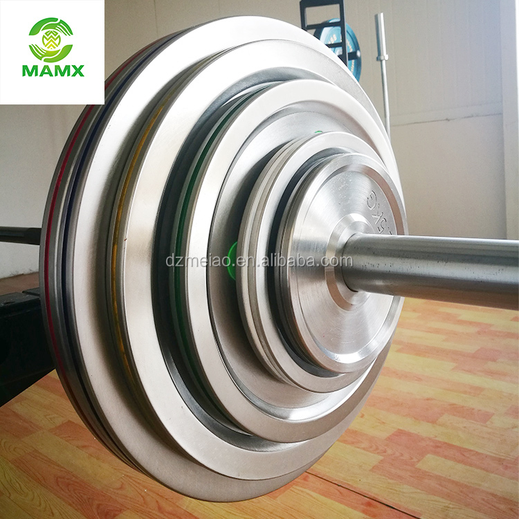 New Arrival China 20kg Barbell - New style weight lifting stainless steel weight plates Bumper weight plates – Meiao