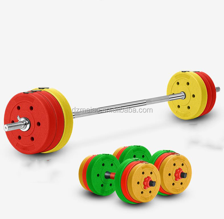 Plastic with cement Bumper Weight Plate barbell  Plate Weightlifting