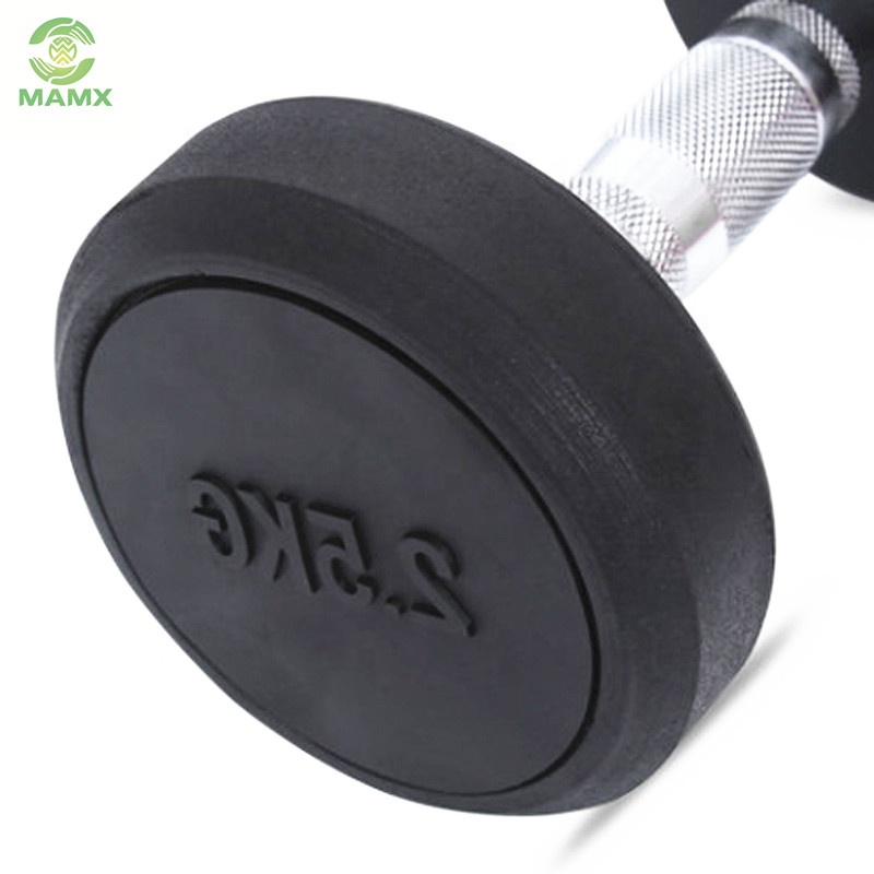 Factory best selling Fixed Black Rubber Dumbbell - Fixed Round Custom rubber  dumbbell fitness equipment wholesale 2.5kg – Meiao