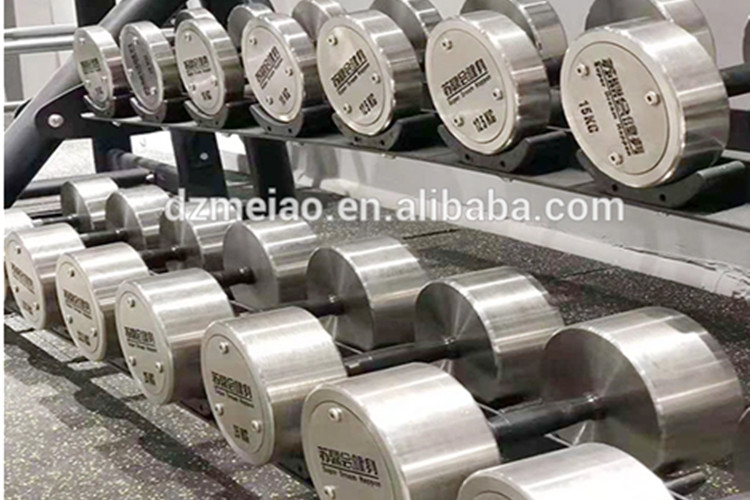 Commercial Weightlifting Stainless Steel Rotating Dumbbell Set From 2.5kg-100kg