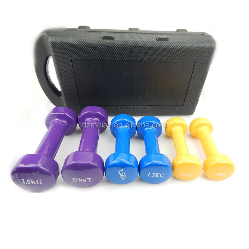Hot Selling for 25kg Round Dumbbells - Shiny 10kg pink blue red green purple Hex  vinyl fitness Dumbbell Set – Meiao