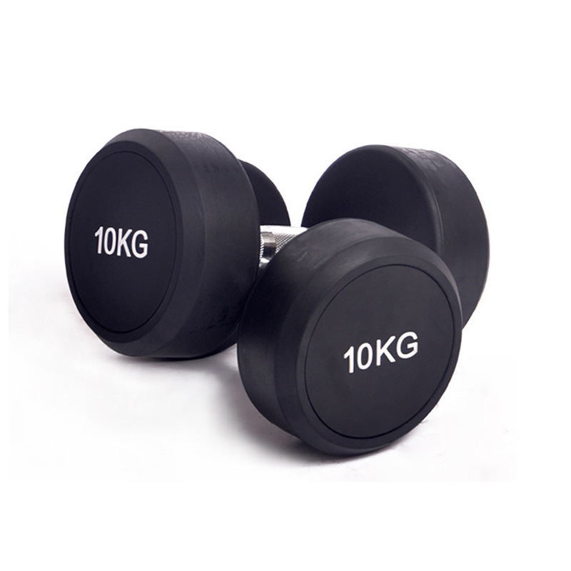 Rubber coated commercial  Dumbbell Home gym fixed Round Dumbbell