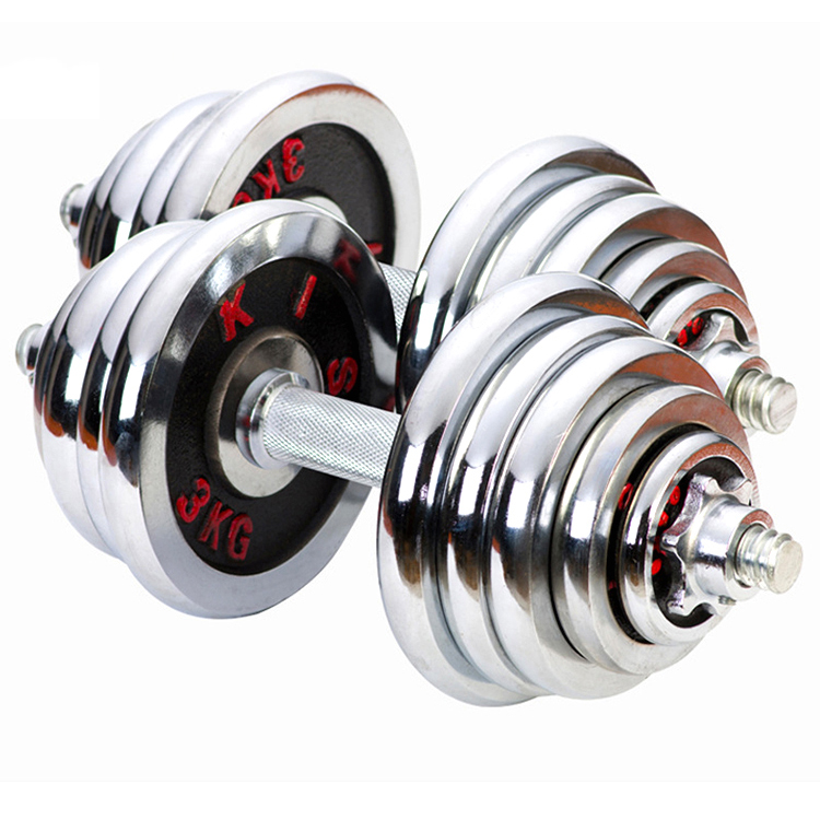 2021 New Style 2.5cm Diameter Dumbbell Plate - Hard Chrome Plating  bodybuilding gym adjustable chrome rotating  dumbbell set with 10KG – Meiao