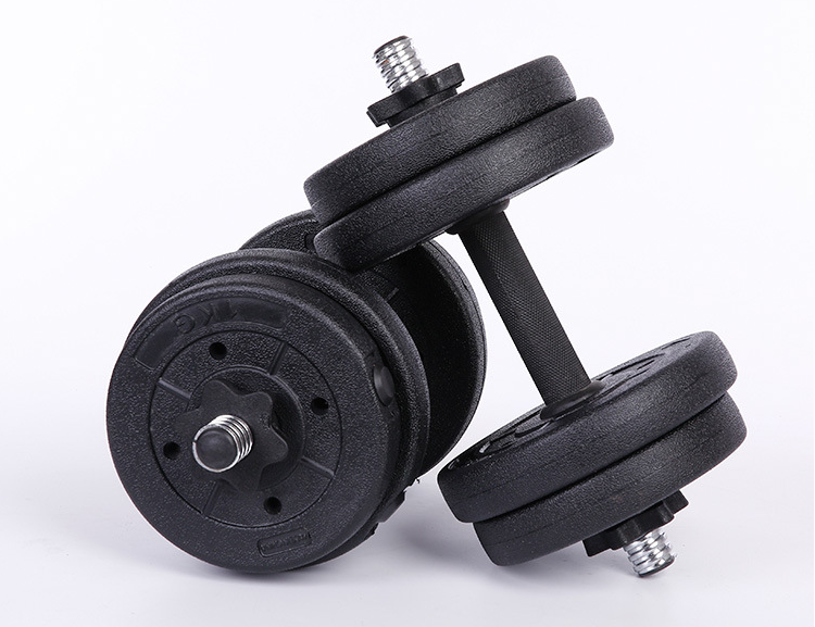 Gym house gym training plastic cement adjustable dumbbell set for sale
