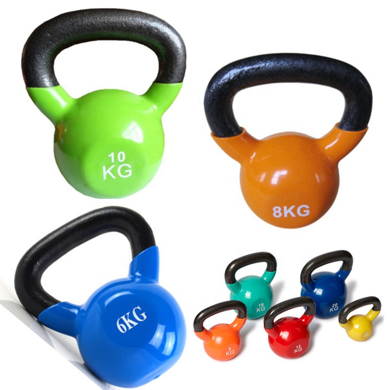 Deffierent colors cheap price gym vinyl kettlebell