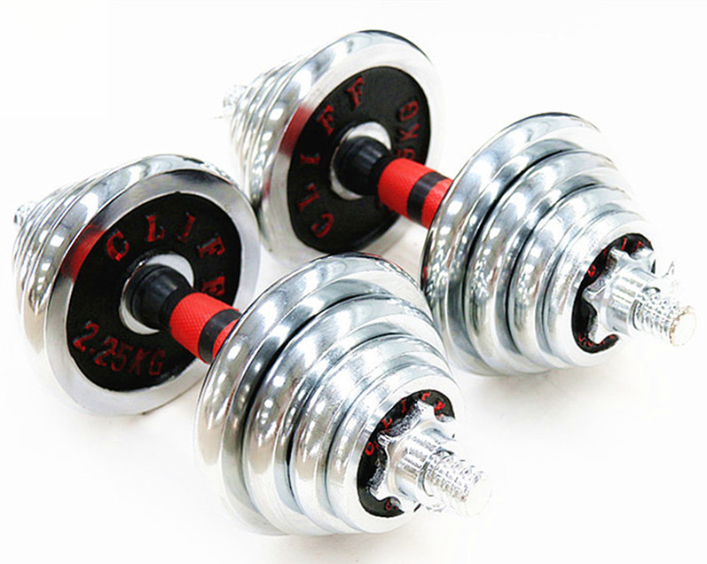 Adjustable chrome Dumbbell weight lifting 5-40kg fitness equipment