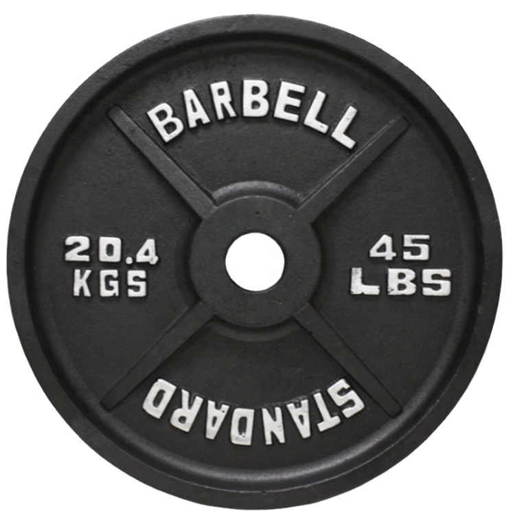 Wholesale 2.5LB to 45LB Cast Iron Olimpic Barbell Weight Plates for North American Market