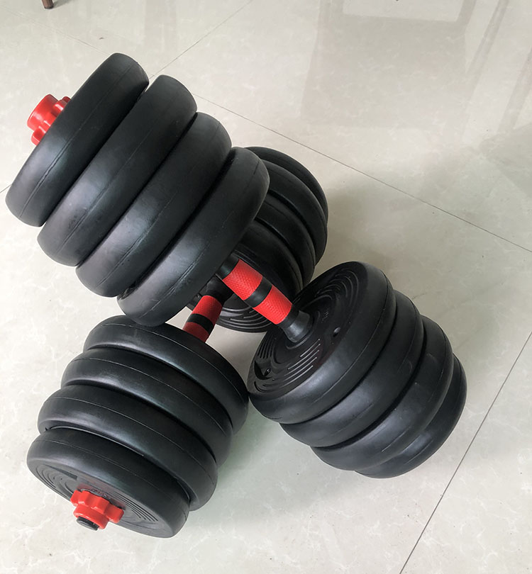 New type Custom Weight Lifting Adjustable plastic  Cement Dumbbell Set For Sale