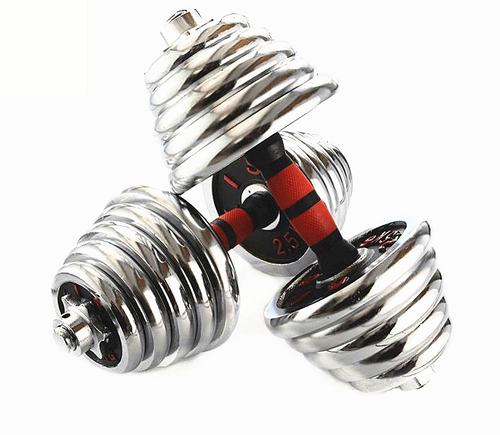 2021 hot selling gym equipment chrome rotating adjustable weight dumbbell
