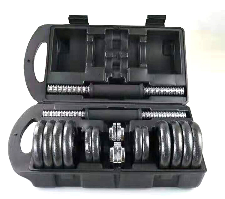 20KG  power cast iron painted weight adjustable dumbbell set