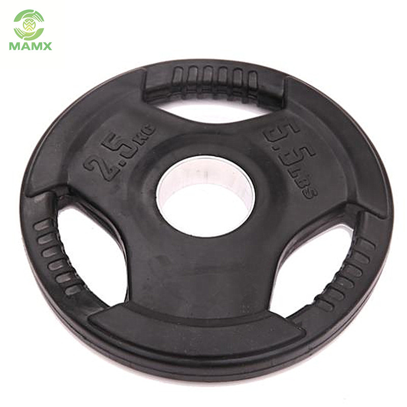 Gym Cross Bodybuilding Professional 5kg cast iron rubber coated Barbell  Weight Plate  barbell set