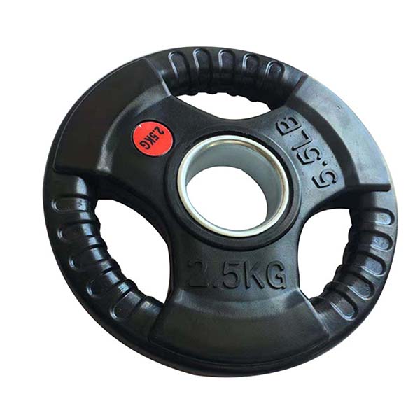 High Quality Gym Multi-grip Plates Three Holes Rubber Coated Barbell Weight Plates