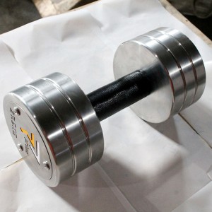 Custom gym free weight stainless steel non-rotating dumbbell with 2.5 kg to 100 Kg
