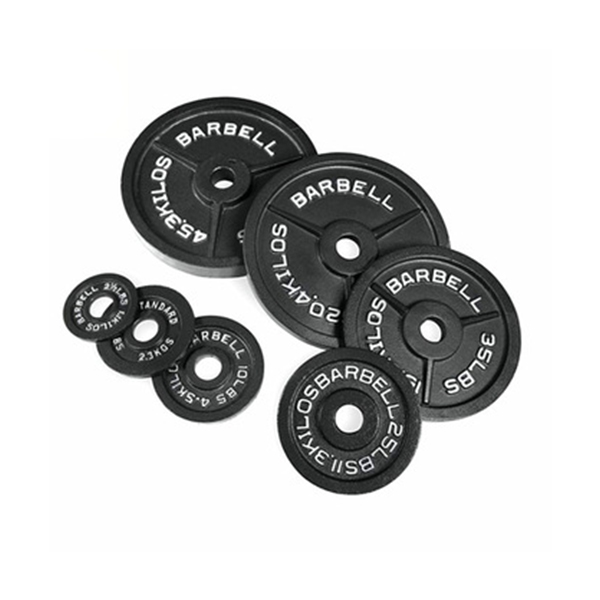 Wholesale high quality gym weightlifting black painting cast iron barbell weight plates